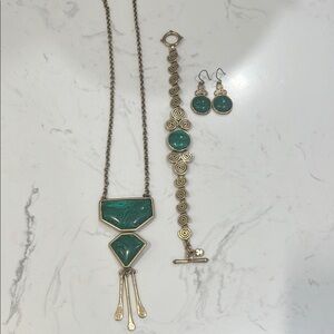 Lucky Brand Gold and Green Necklace